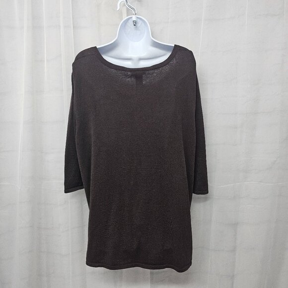 Vintage Maggie Barnes Brown Argyle Cardigan Knit Preppy Office Classic Cotton 1X - Picture 7 of 12